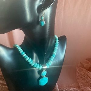 Mine Finds by Jay King amazonite bead & pendant necklace with earrings set